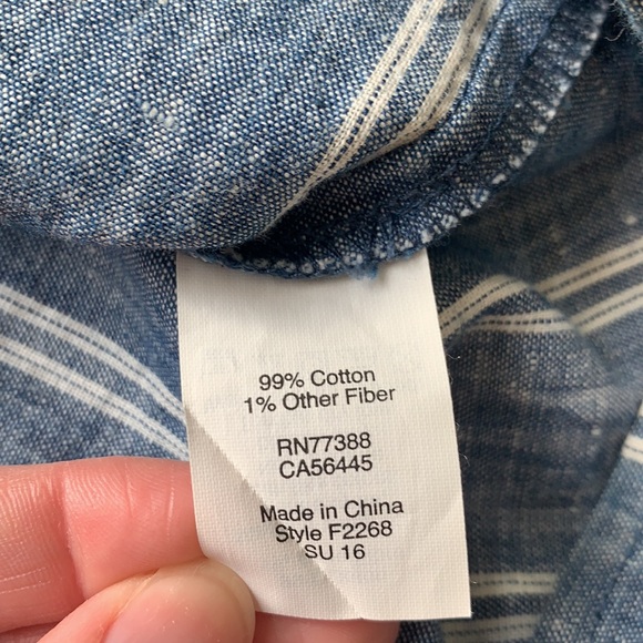 JCREW FACTORY Striped Chambray Ruffle Dress - Picture 9 of 10